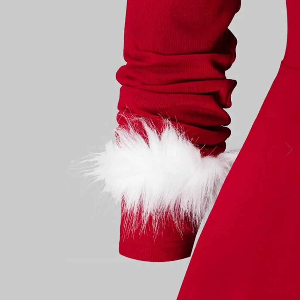 Новое поступление 2020 женское рождественское платье из искусственного плюша с