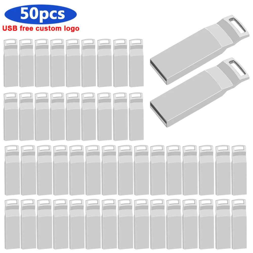 

(free custom logo) metal usb2.0 flash drives in bulk 32GB pendrive 128GB 64GB cle pen drive 16GB 8GB memoria usb stick 50pcs/lot