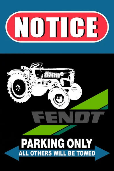 

Tin Sign Metal Posters Retro Fendt Tractor Parking Sign Wall Art Paintings Home Decor 20x30cm