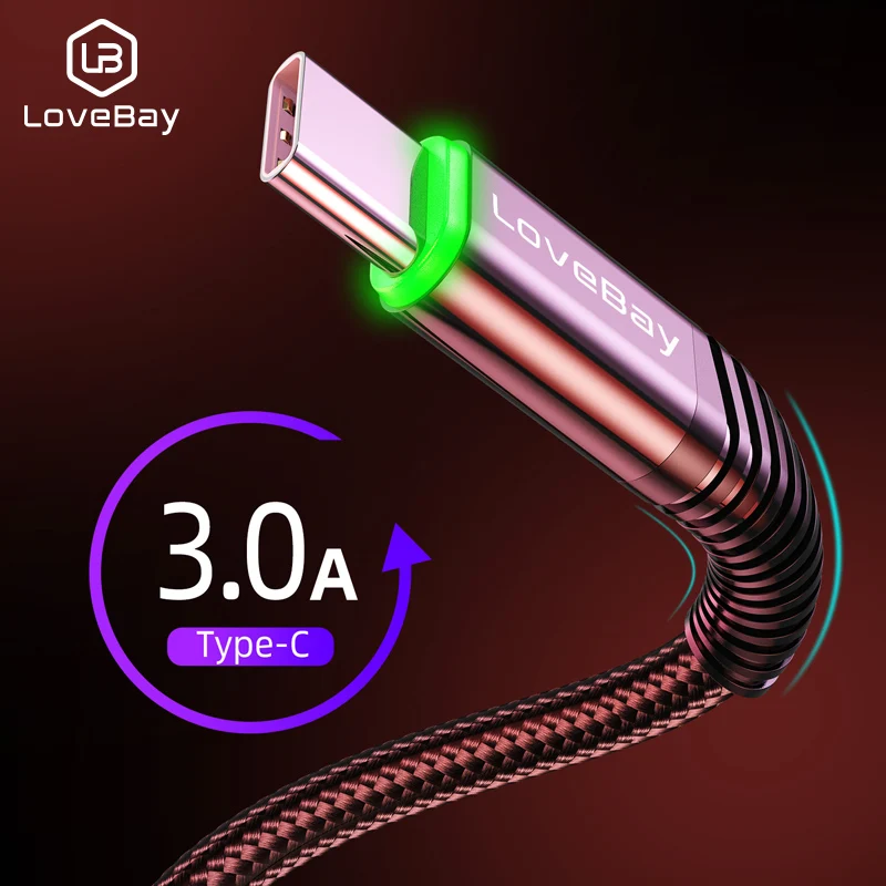 Светодиодный светильник Lovebay Type C 3A кабель USB для быстрой зарядки QC 3 0 зарядный c