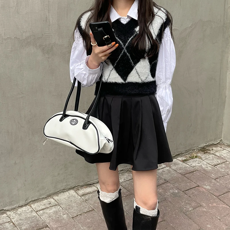 Юбка-мини женская трапециевидная с высокой талией весна-лето 2021 | Женская одежда