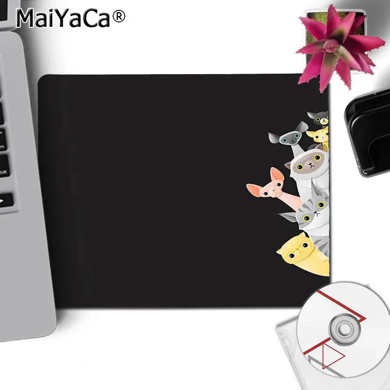 No Lock Edge25x29cm MaiYaCa Новое поступление милые Мультяшные Животные Собака Кошка компьютерные игровые коврики для мыши простой дизайн скоростной коврик для игровой оптической мыши - Цвет: No Lock Edge25x29cm
