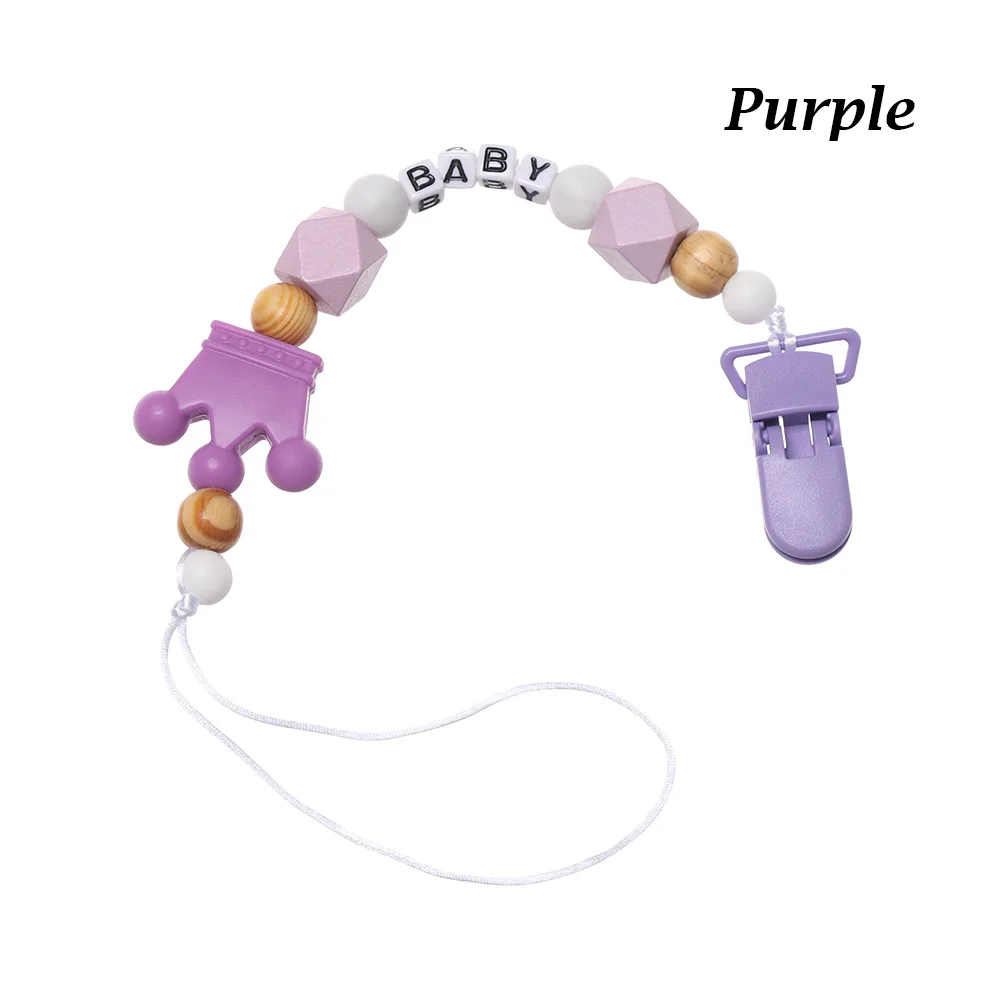Style 2- purple Держатель для соски с бусинами и кристаллами, Детская Соска с зажимом, цепочка для сосков, ремень, металлическая Соска с зажимом, соска с цепочкой - Цвет: Style 2- purple