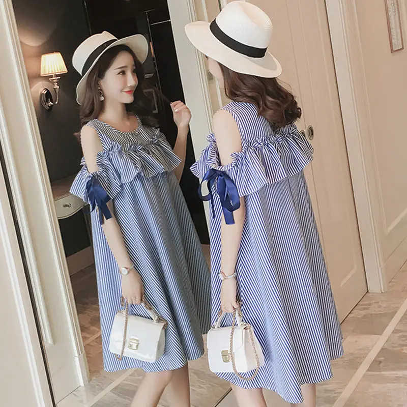 

2018 Summer New Arrive Maternity Dresses Woman Cte Ruffles Sleeve Pregnant Dresses Woman Large Size Dress MD-00108