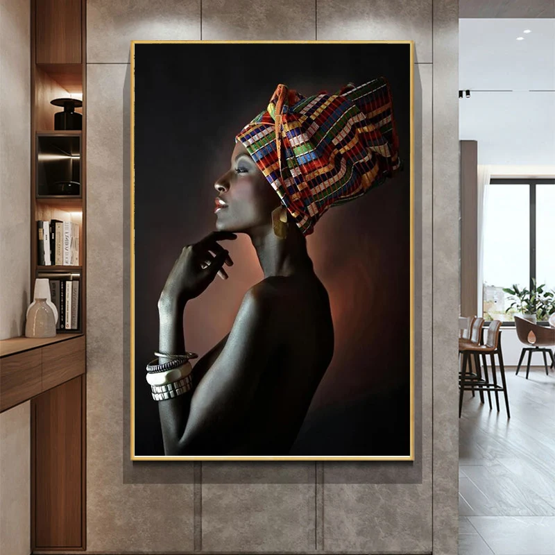 

Black Girl With Silver Jewelry African Art Canvas Paintings On The Wall Art Posters And Prints Canvas Pictures For Living Room