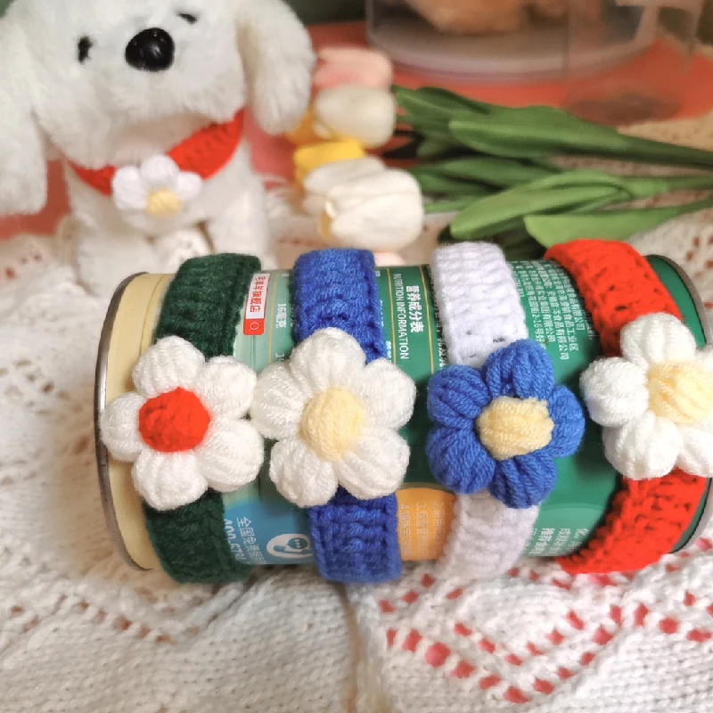 

Шерстяной ошейник ручной работы, милые украшения, регулируемый ошейник для собаки, дышащее ожерелье для щенка, товары для домашних животных