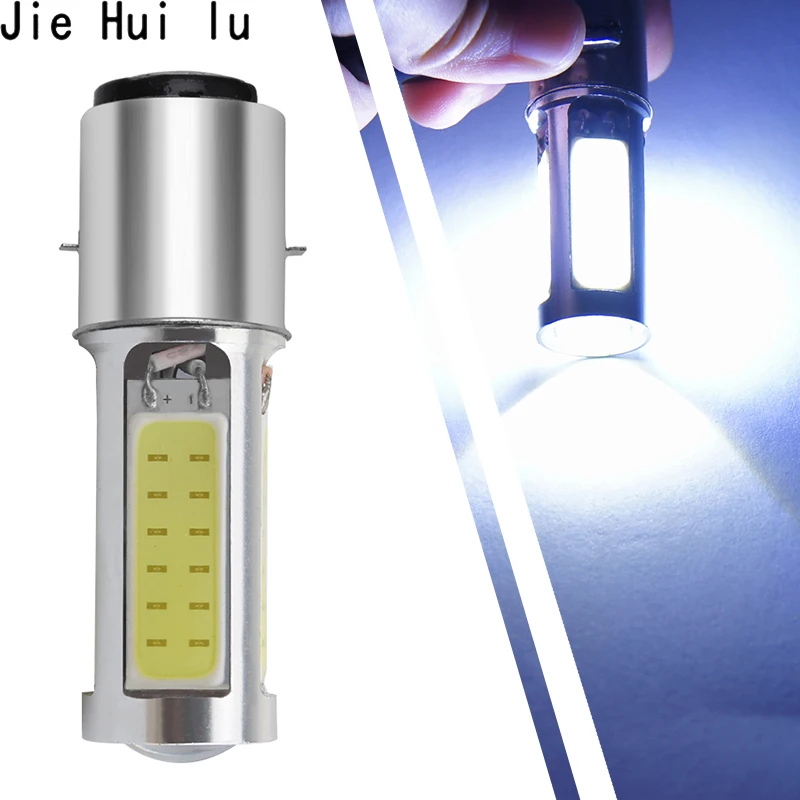 1 шт. белый светодиодный светильник DRL BA20D H6 COB для мотоцикла мопеда квадроцикла
