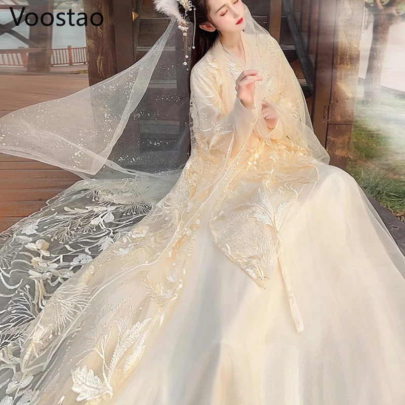 Винтажное милое платье ханьфу в китайском стиле старинное традиционное