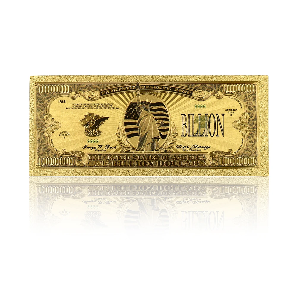 US миллиард долларов фестиваль сувенирные подарки Красочные 24k позолоченные