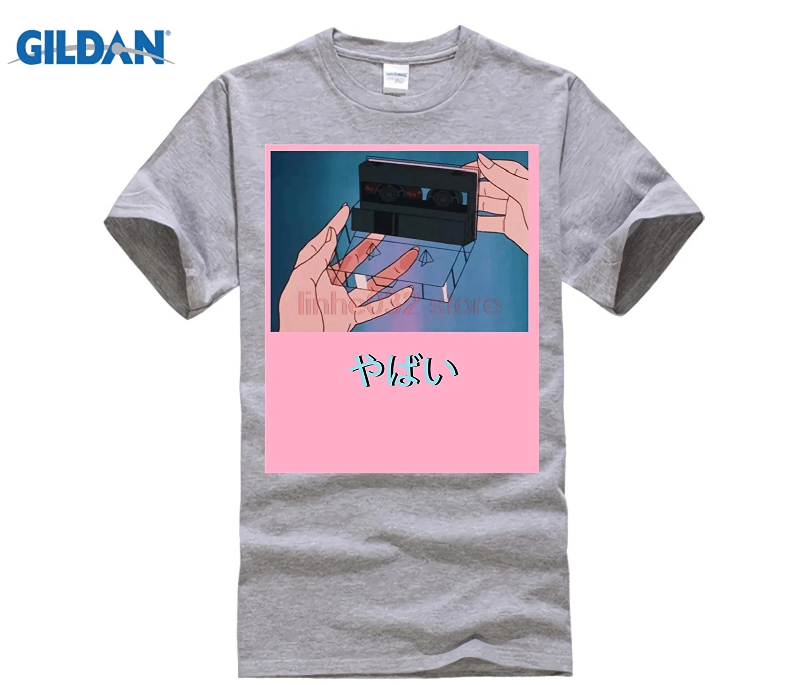 GILDAN YABAI SLANG TAPE эстетика VAPORWAVE Япония скейт 4 Чан 2018 летняя новая брендовая футболка