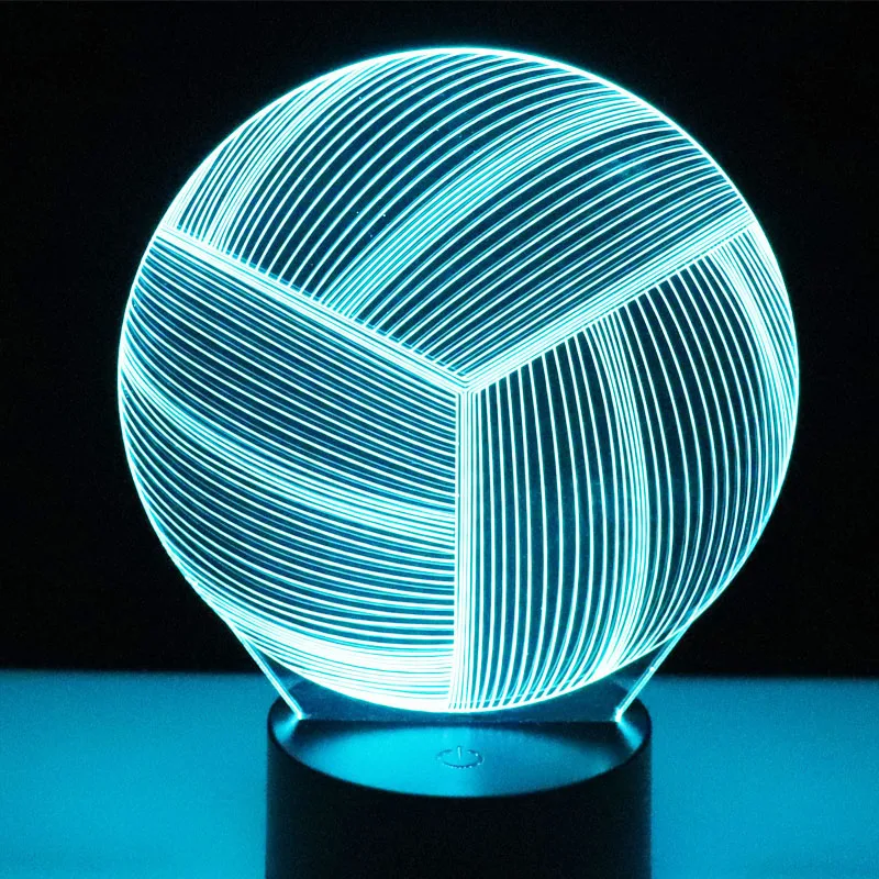 Светодиодный 3d светильник для волейбола лампа украшения дома с 7 цветсветильник