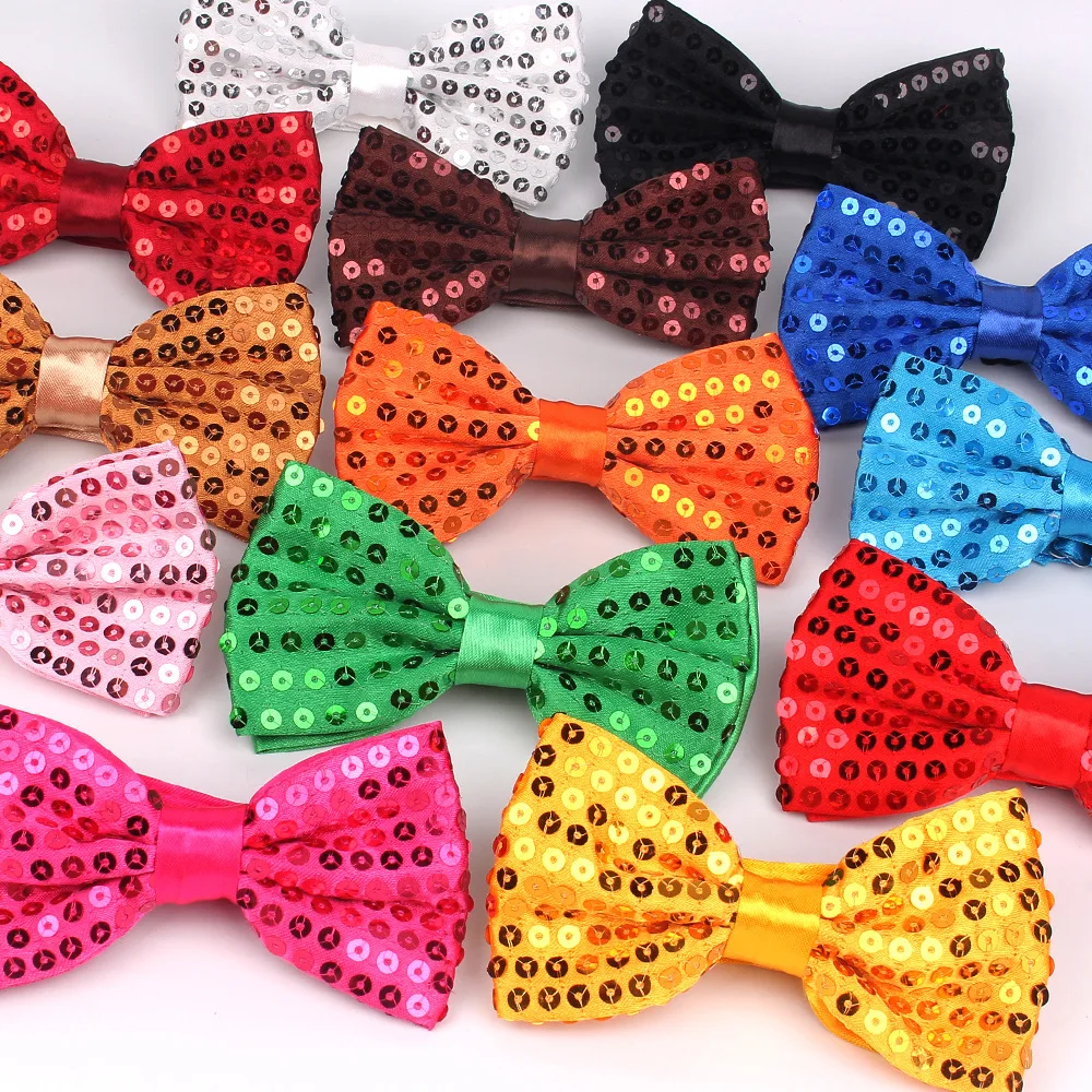 

Sequins Bowtie Stage Performance Tie For Men Woman Fashion Team Dance Bowknot Paillette Colorful Party Shiny Sequins Bow Tie