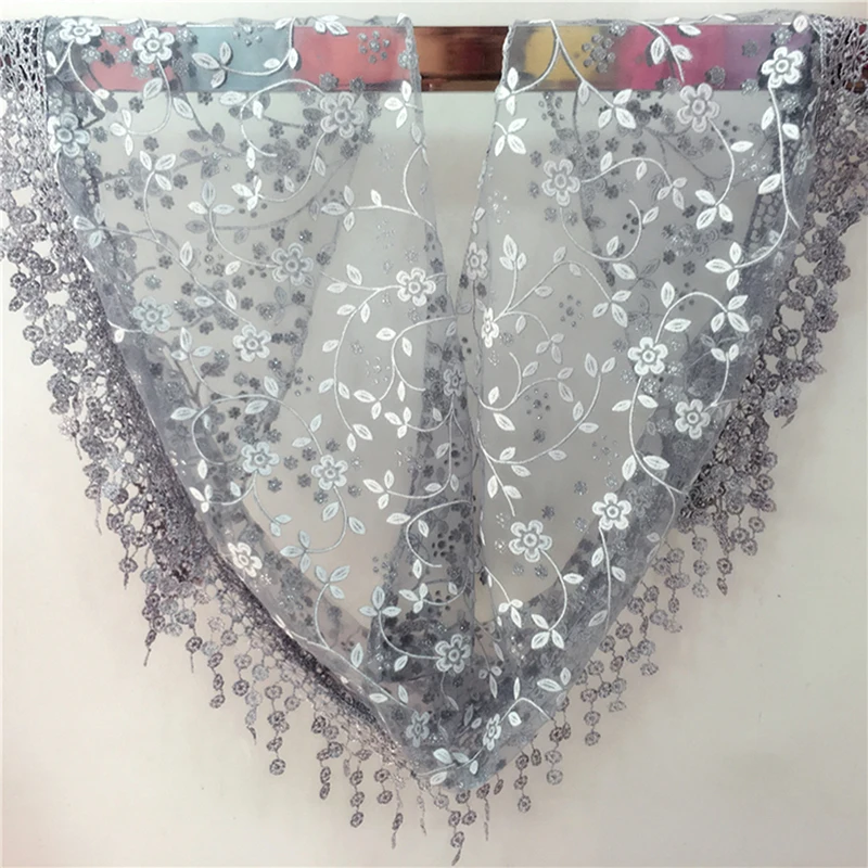 Women Fashion Triangle Wrap Lady Shawl Flower Lace Scarf Female Baby Tassel Shawls Scarves Spring Summer Photo Props Accessories |