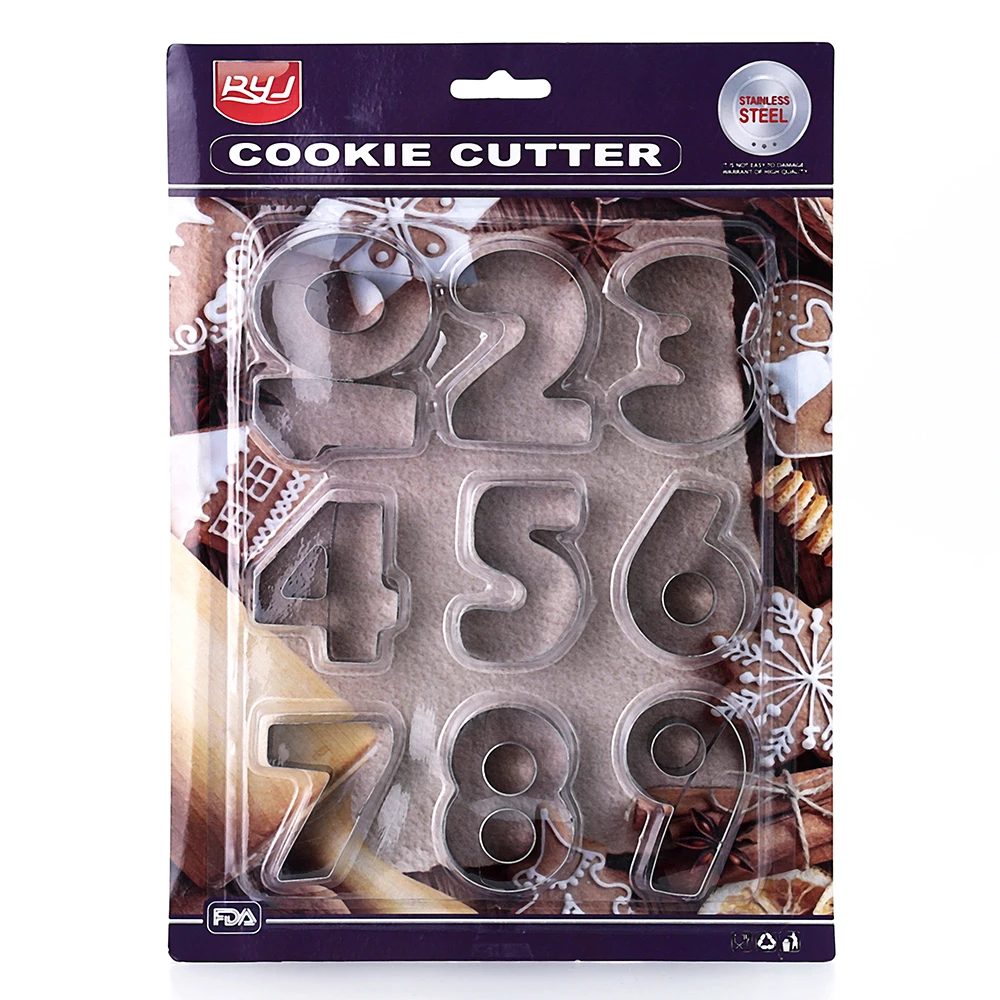 0 9 чисел 10 ШТ формочки для печенья детей бисквит/помадка/кондитерские