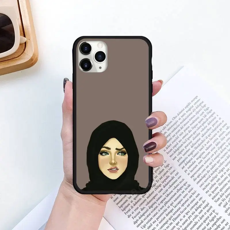 

Arabic Hijab Girl Queen Crown Phone Case for iPhone 11 12 pro XS MAX 8 7 6 6S Plus X 5S SE 2020 XR Luxury brand shell funda