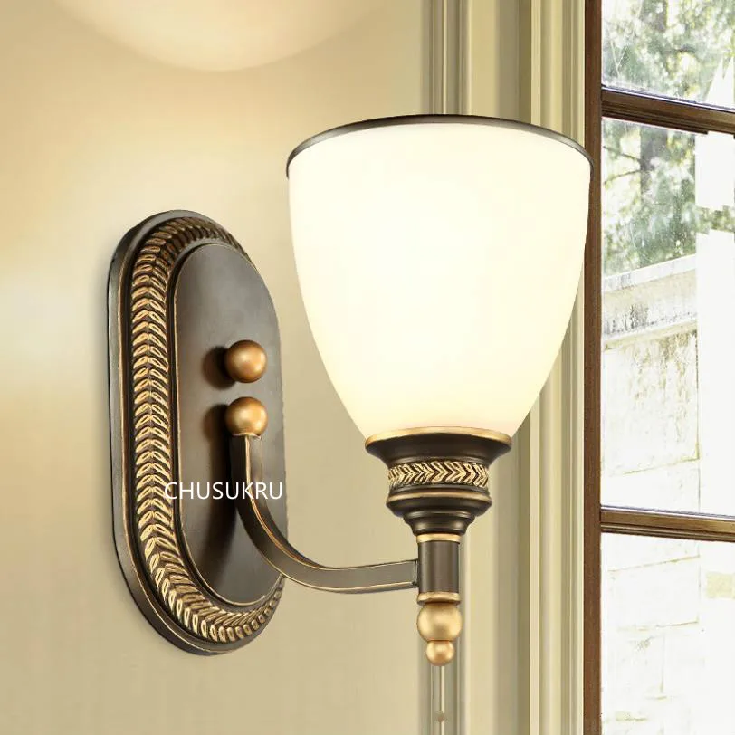 Европейская художественная винтажная настенная лампа для гостиной домашнее