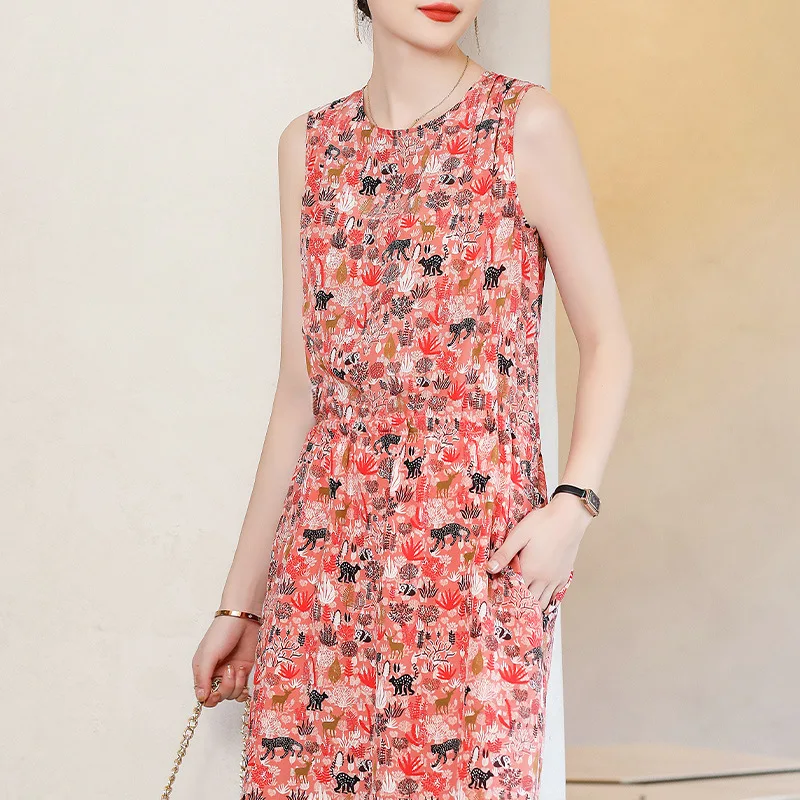 

100% Real Silk Women Slip Dress Fashion Floral Full Slips Sleeveless New