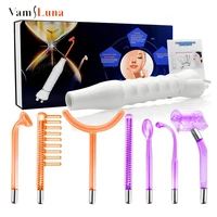 portable handheld high frequency facial wand skin therapy machine 7pcs neon argon wands for acnewrinkles treatment
