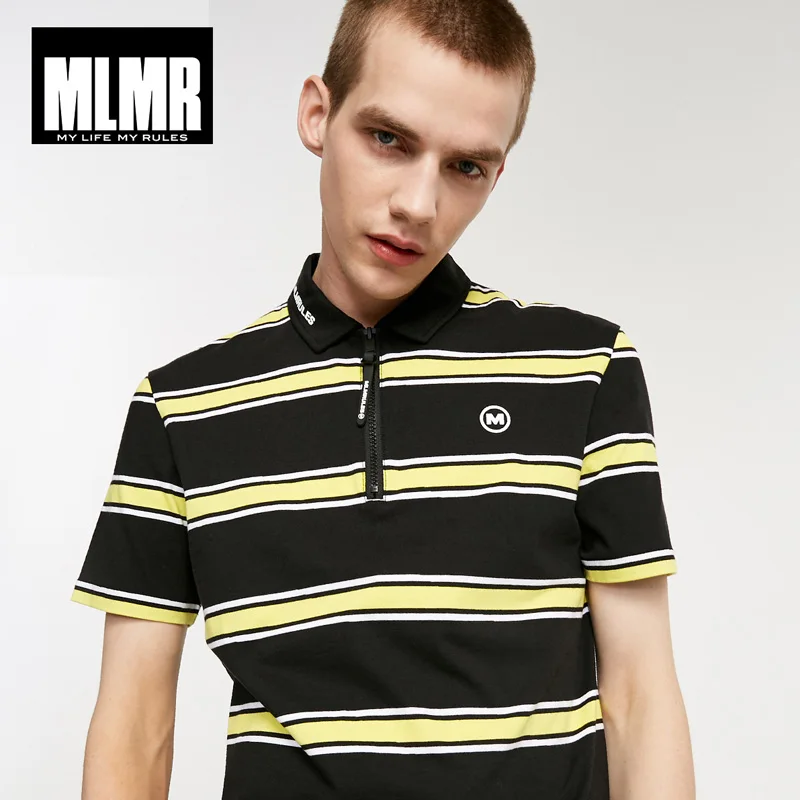 Футболка-поло из 100% хлопка с контрастным принтом и отложным воротником короткими