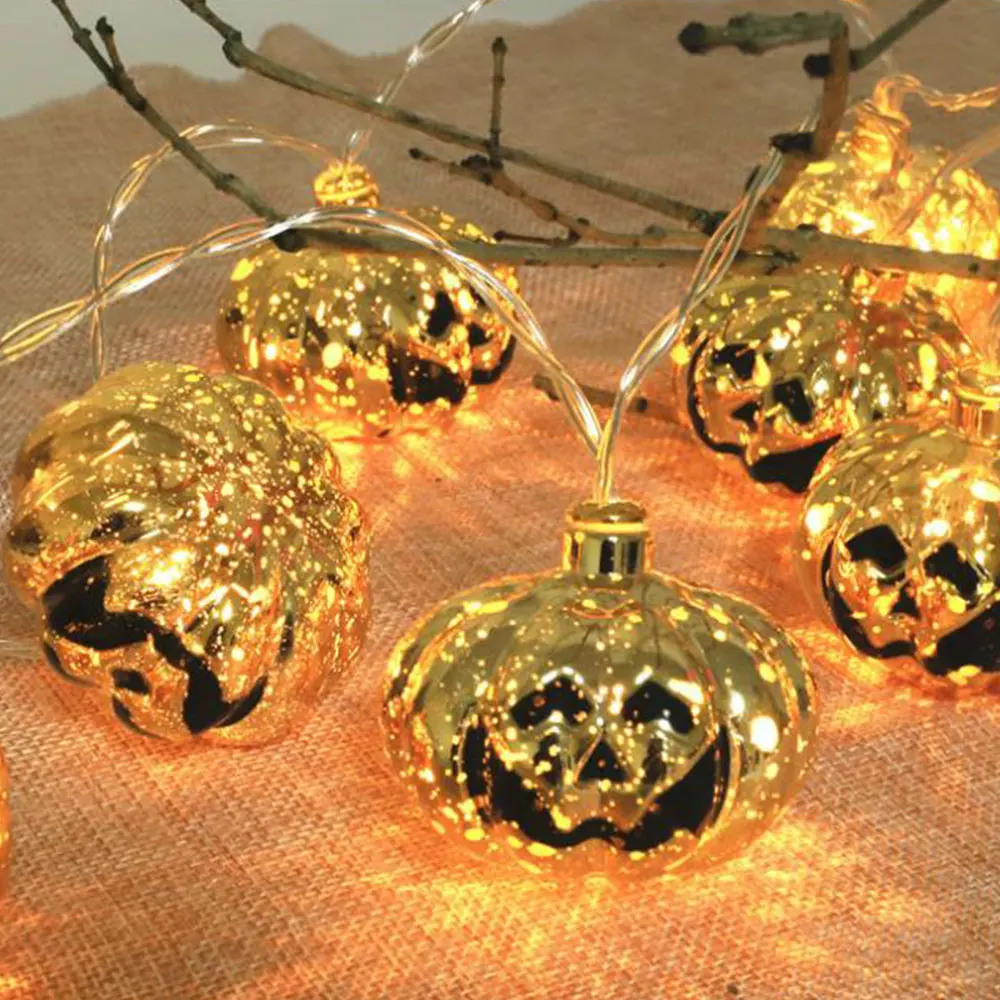Хэллоуин Тыква гирлянды светодиодные лампы светодиодный Фонари гирляндой