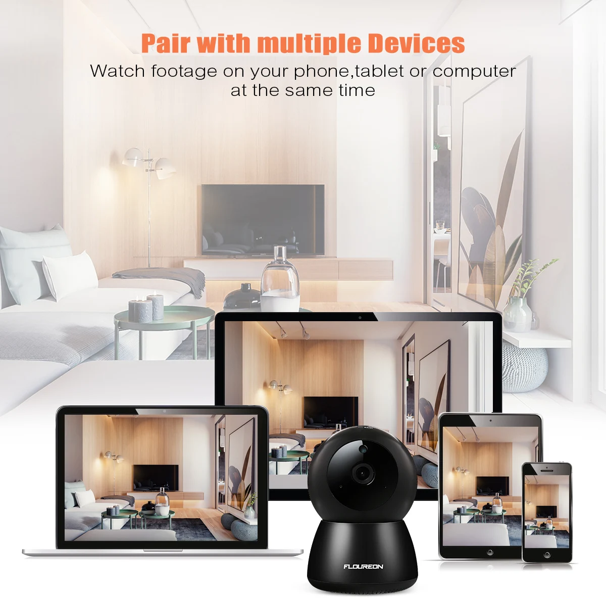 FLOUREON 1080P Беспроводная ip-камера безопасности панорамная двухсторонняя аудио ночное видение домашнее наблюдение Обнаружение движения детский монитор