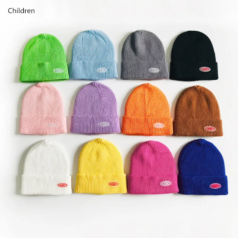 

Children Beanie Hat Caps Winter Warm Toddler Kids Hats Girls Boys Fashion Solid Candy Color Woolen Crochet Knit Cap шапка детска