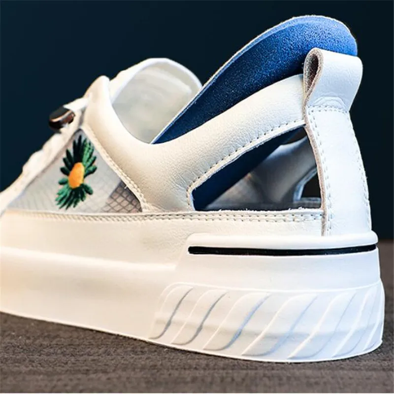 

Summer Women Shoes White Platform Sneakers Thick Sole Breathable Casual Shoes Korean Lace Up Dad White Chunky Sneakers Women