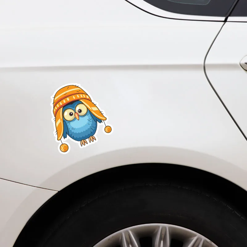 

Hot Lifelike A Lovely Velvet Hat Owl Car Sticker Laptop Decal Decorative Vinyl PVC 13cm*12cm Motorcycle Waterproof