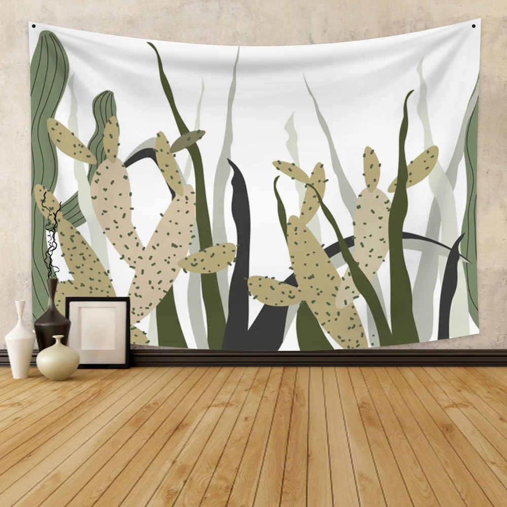 

Laeacco Tapestry Blanket Wall-Cloth Home-Decor Beautiful Watercolor Cactus Beach Background Yoga-Mat Mattress