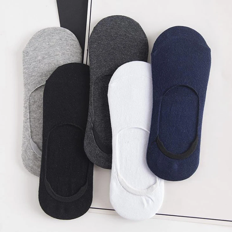 Носки мужские хлопковые 5 пар/лот = 10 шт. силиконовые Нескользящие с низким берцем