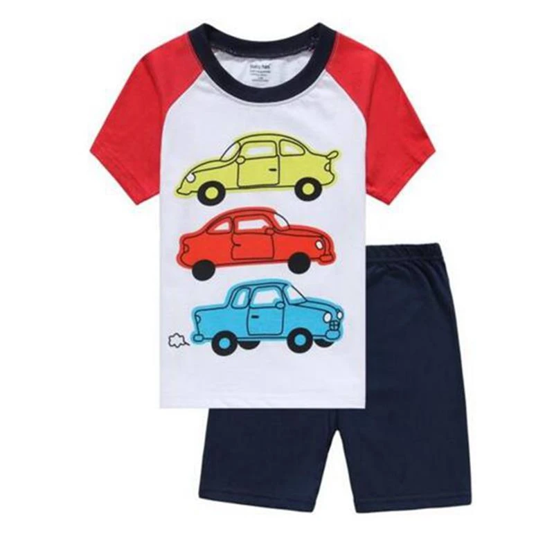 Пижамный комплект детский летний из хлопка одежда для сна с коротким рукавом