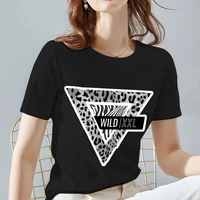 women print t shirts black all match o neck female short sleeve tee letter pattern series personalized tee clothesdrop shipping