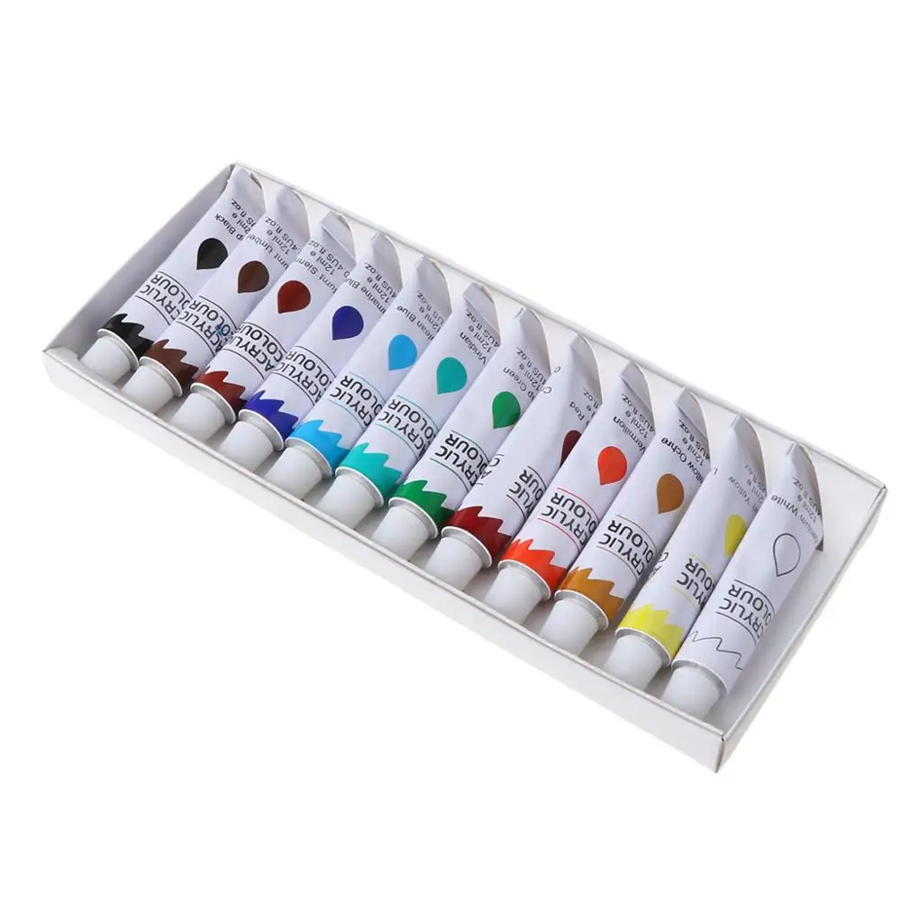 

12 Colors 12ML Tube Acrylic Paint set Art Painting Drawing Tools For Kids DIY Water-resistant