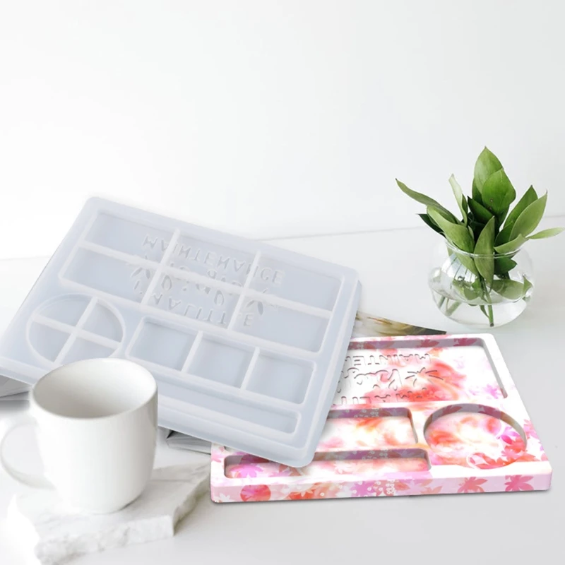 

Epoxy Resin Mold Makeup Tray Cosmetic Silicone Mold Epoxy Resin Storage Tray Resin Mold for Diy Decorative Jewelry Tray