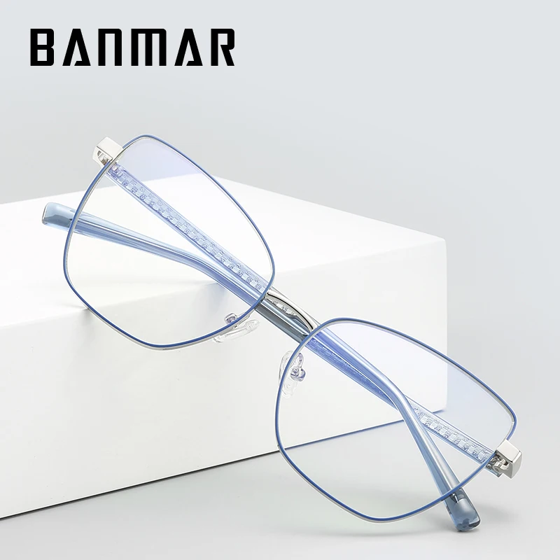 

BANMAR Metal Glasses Frame Anti Blue Light Women Men Clear Lens Eyeglasses Plain Mirror Spectacles Unisex Eyewear