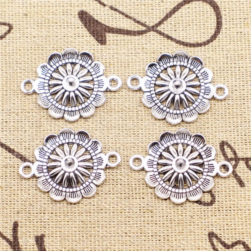 

Supplies For Jewelry Pendants For Bracelets 28x21mm Flower Connector Jewelry Findings 3pcs