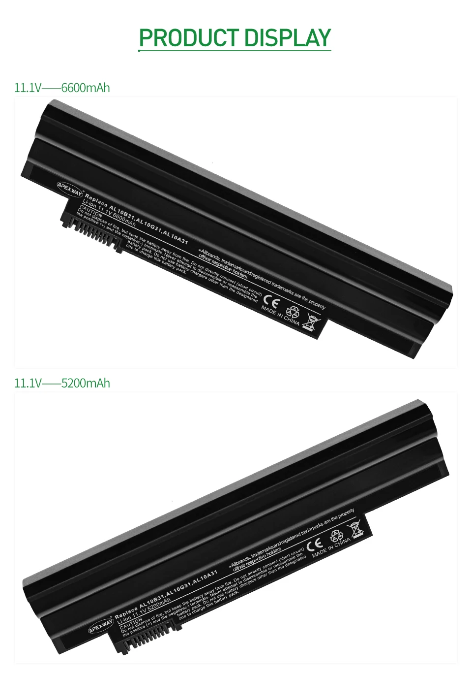Apexway черный 111 В Аккумулятор для ноутбука acer Aspire AL10A31 AL10B31 AL10G31 один 522 D255 722 D257 D255E D260 D270 AOD255 AOD260