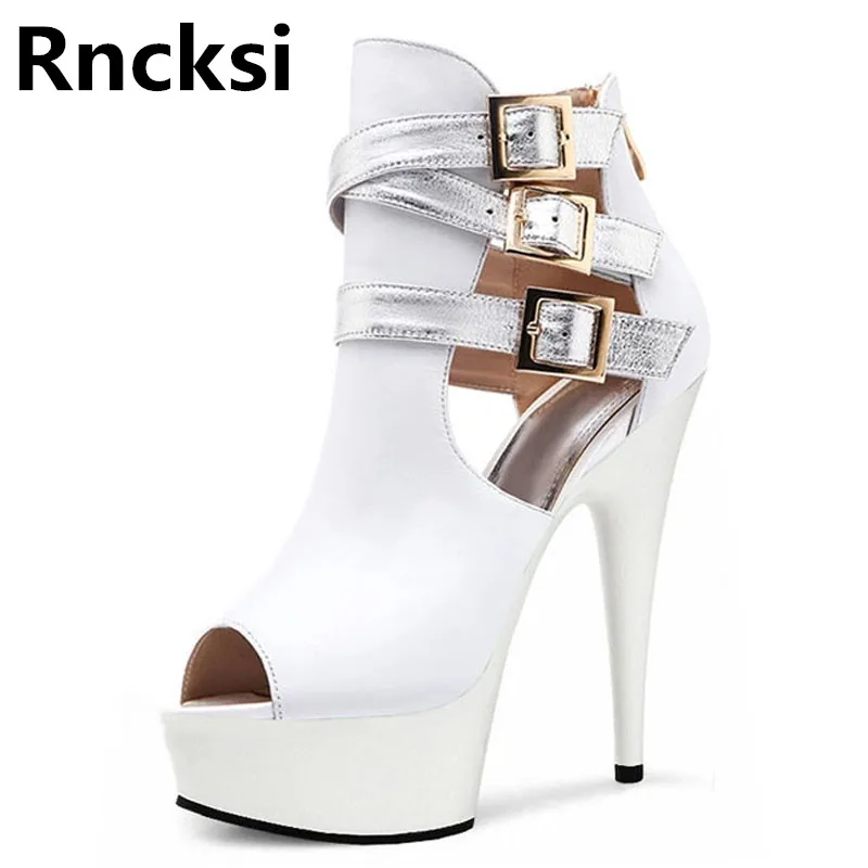 

Rncksi Women Pole Dance Shoes Sexy Sandals Wedding Party 15cm High Heels Sandals With 5cm Platform Dress Shoes