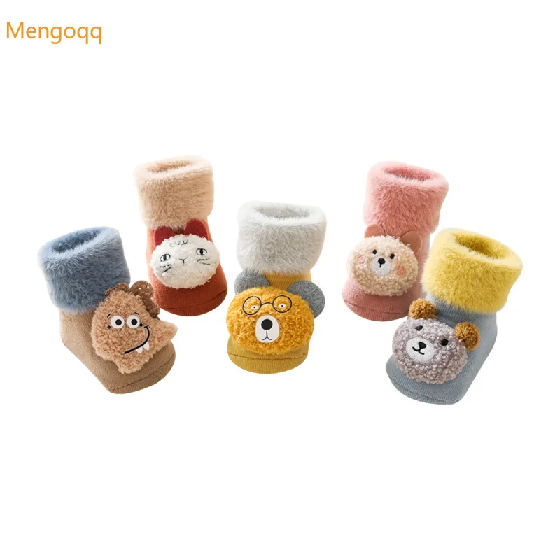 

Autumn Winter New Terry Thickening Kids Baby Doll Non-slip Toddler Floor Newborn Infant Socks Children Accessories Drop-shopping