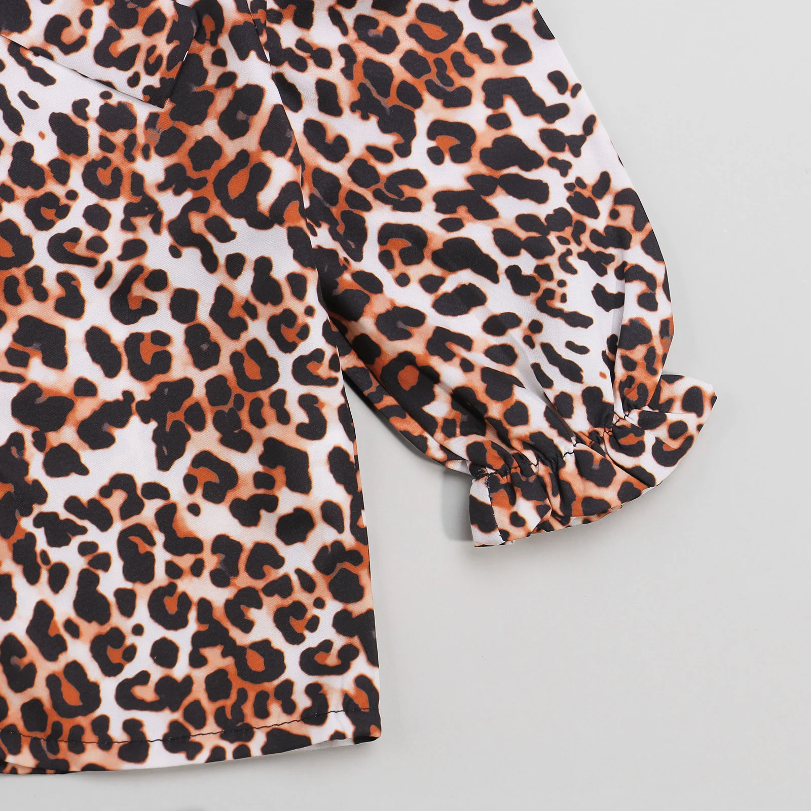 2 шт. детские футболки с леопардовым принтом из ПУ кожи | Детская одежда и обувь