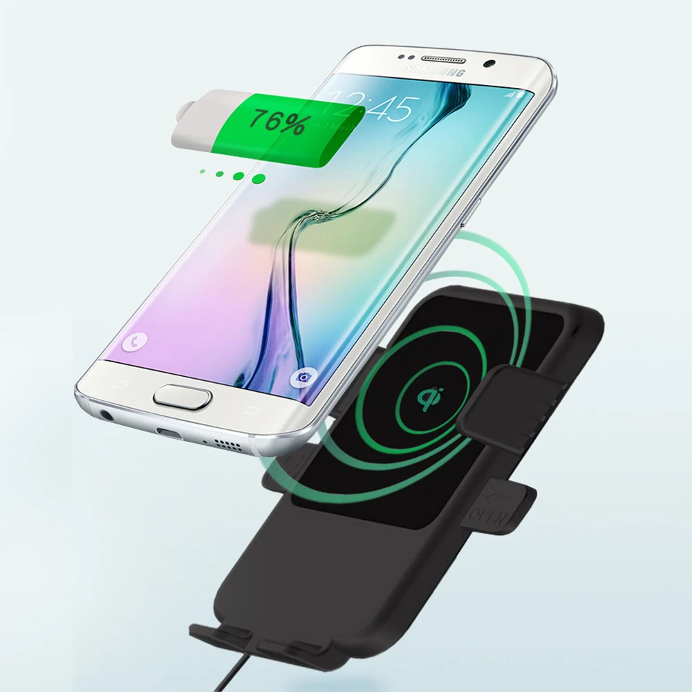 E8 3 в 1 двойной USB прикуриватель держатель телефона автомобильное крепление 10 Вт Qi Быстрое беспроводное зарядное устройство 3.1A порты со встроенным зарядным шнуром