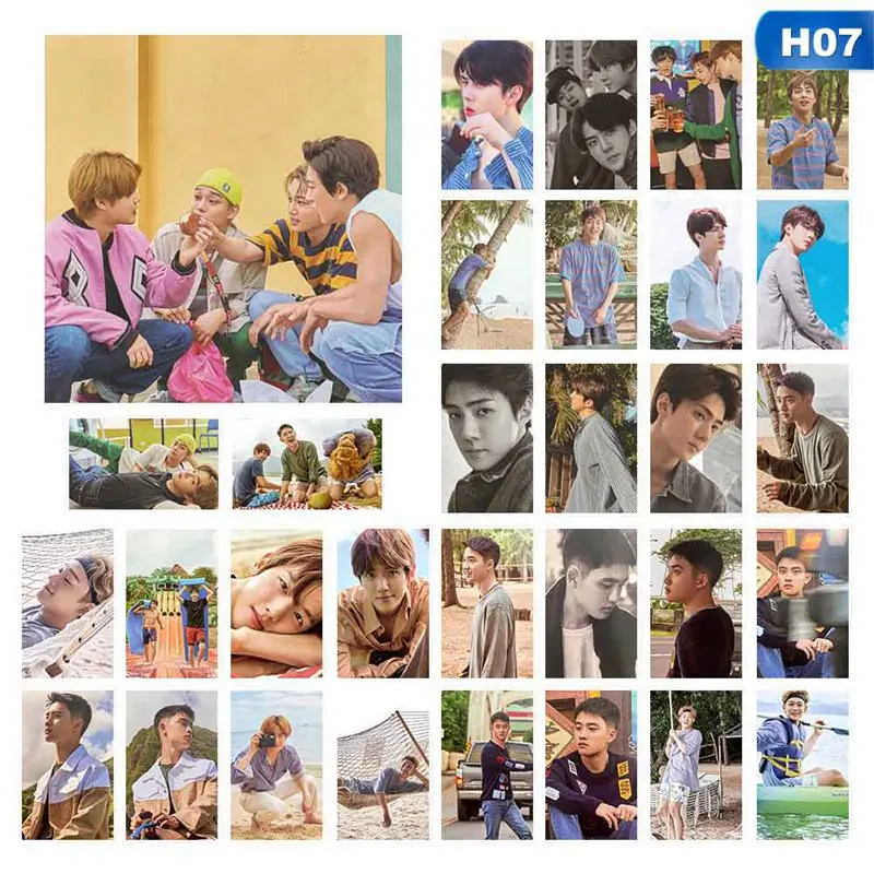 30 шт./компл. KPOP EXO Гавайский фотоальбом альбом самодельная бумага ЛОМО карточка