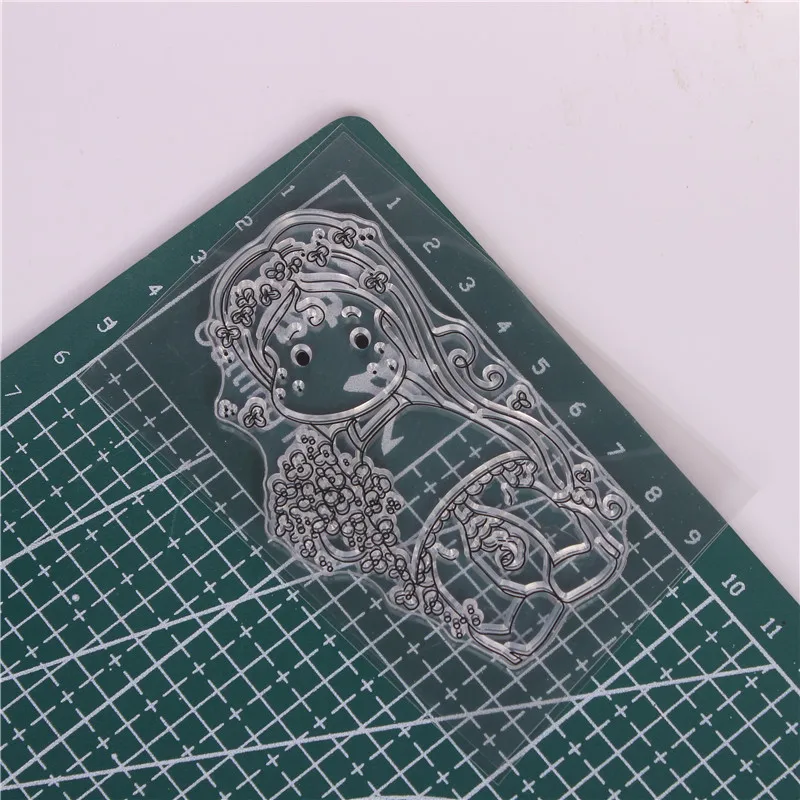 New Girl Cartoon Pattern Stamp Scrapbooking Alphabet Embossing Craft Making Silicone Transparent Stamps | Дом и сад
