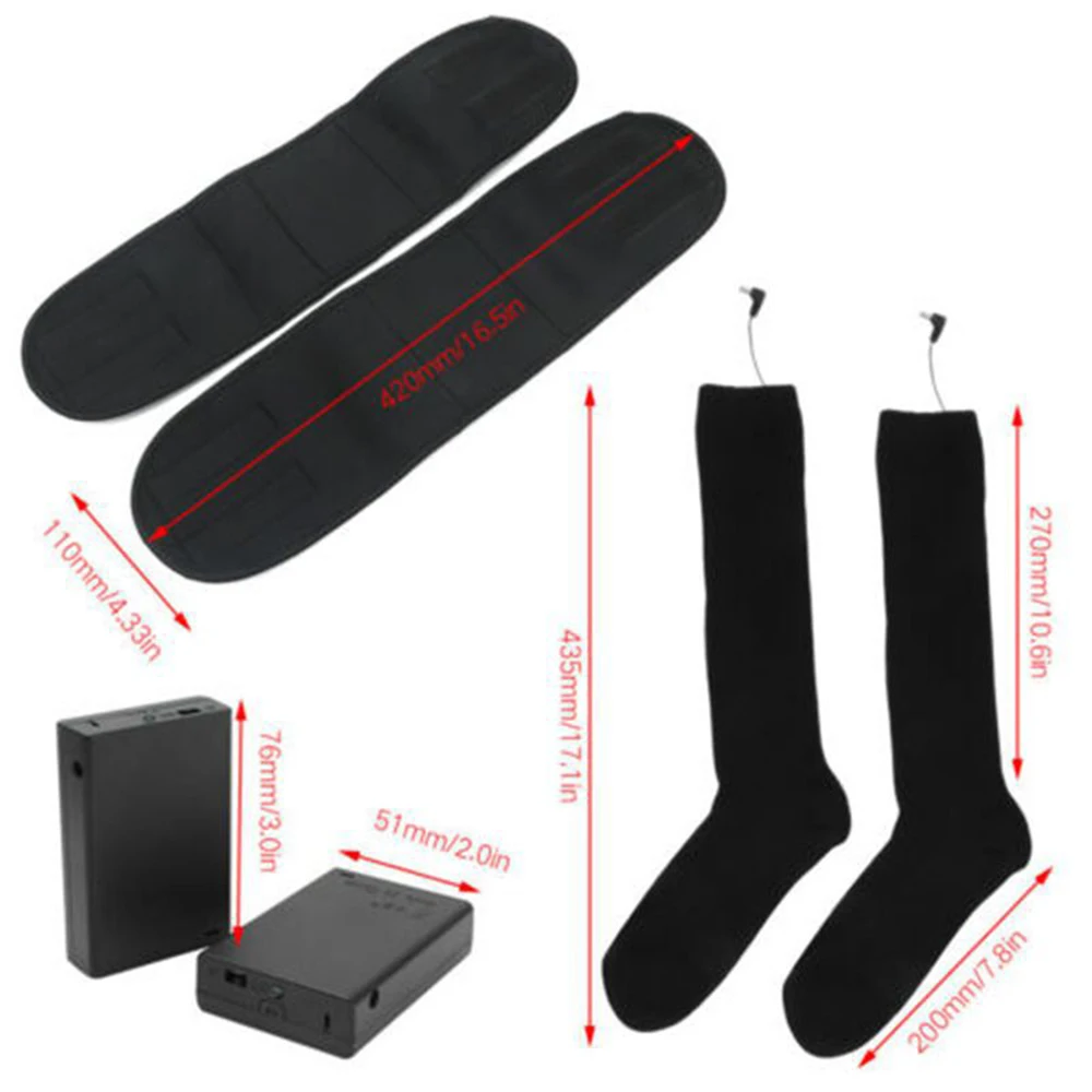 

1 pair Thicken Warmer Socks Rechargeable Electric Heated Socks 38-55 Degree Winter Outdoor Knee-high Heating Socks
