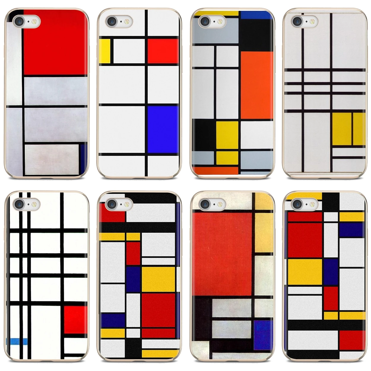

Silicone Case bauhaus abstract art piet mondrian For iPhone iPod Touch 11 12 Pro 4 4S 5 5S SE 5C 6 6S 7 8 X XR XS Plus Max 2020