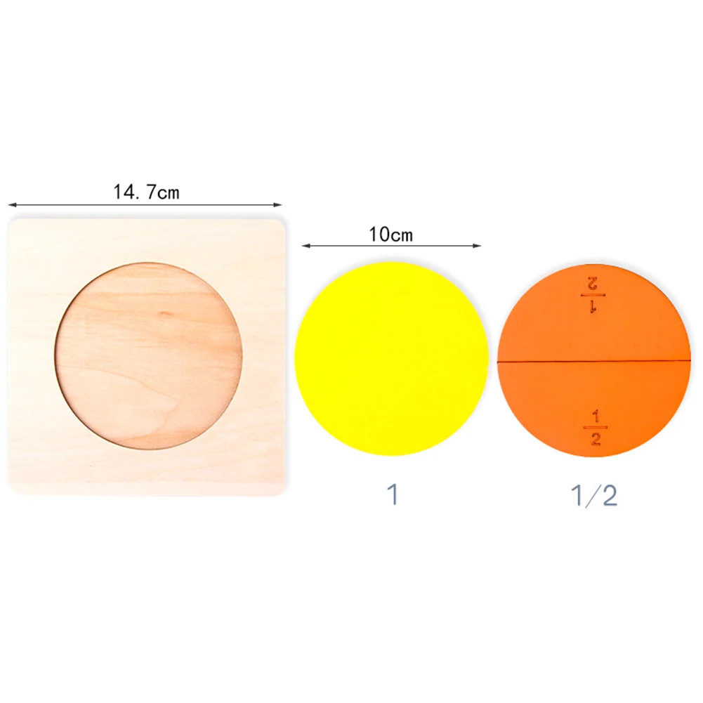 

Wooden Circular Board Math Fraction Division Teaching Aids Education Toy Children's Cognitive Puzzle Cards Montessori toys Gift