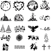 christmas decoration tree angel blessing word metal cutting dies scrapbooking album paper diy cards embossing crafts new 2021