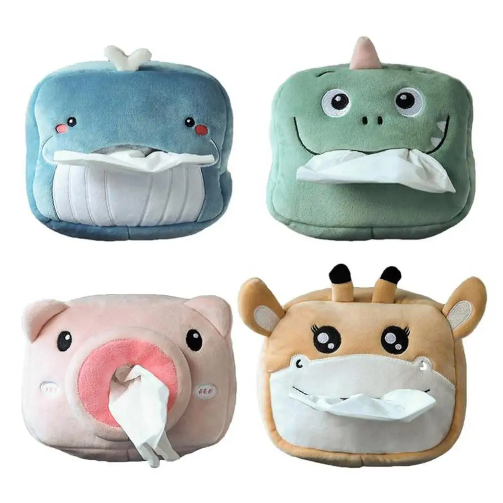 

Car Seat Buckle Type Convenient Cartoon Plush Tissue Box Vehicle Seat Creative Tissue Box Napkin Holder