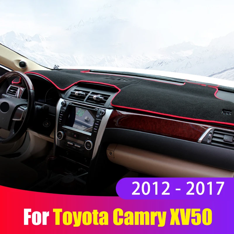 Cubiertas de salpicadero de coche para Toyota Camry 50 XV50 2012-2015 2016 2017, alfombrilla parasol, Panel de estrume, alfombras, accesorios interiores