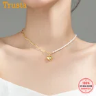Trustdavis роскошное ожерелье из стерлингового серебра 925 пробы в стиле барокко с жемчужным сердцем для женщин на свадьбу и день рождения S925 ювелирные изделия подарок DA1849